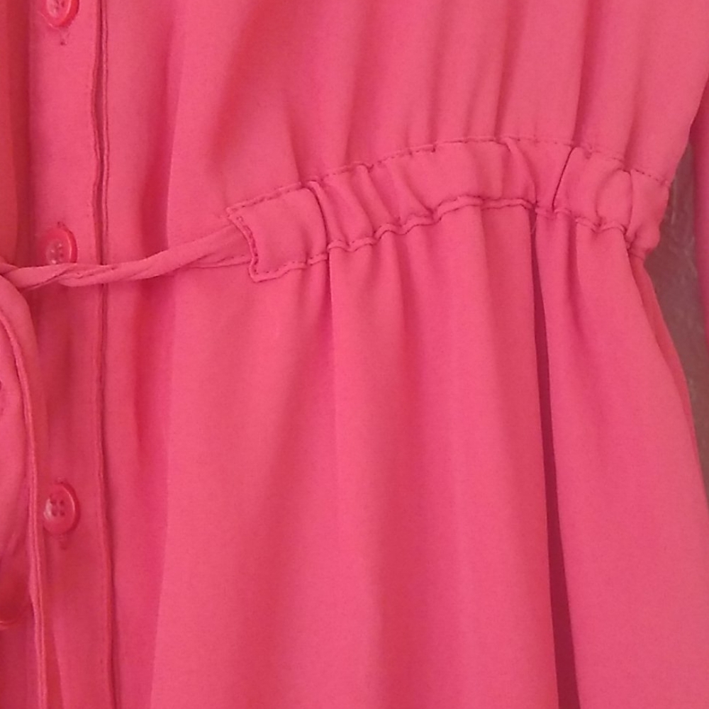 Coral Shirt Dress - Picture 4 of 5
